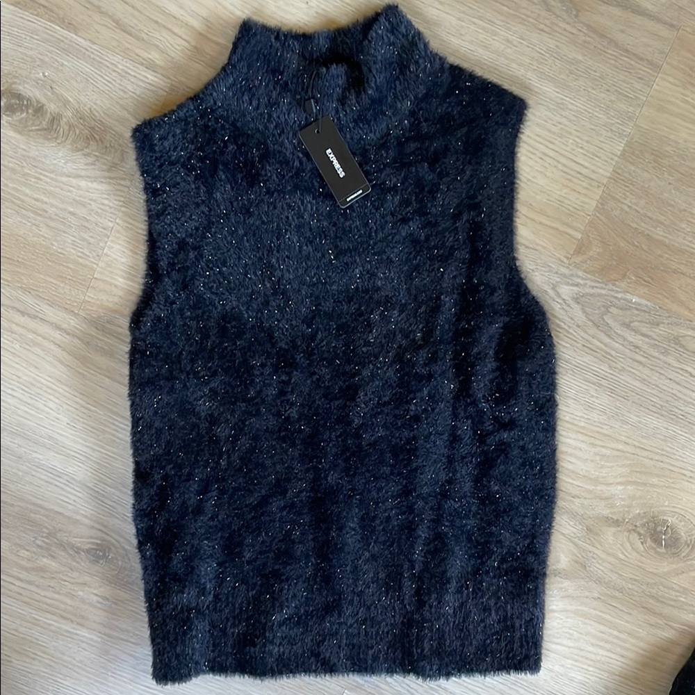 Express Black Sleeveless Sweater Size Large